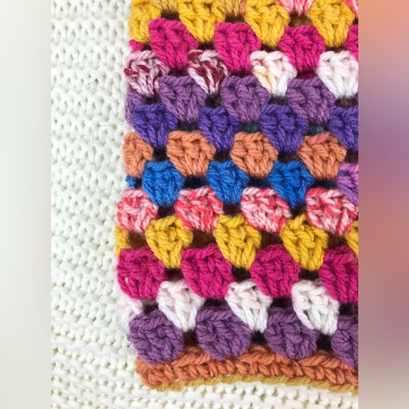 New Crocheted Mini Skirt, Handmade Striped Skirt, Colorful Fall/Winter Skirt - Picture 5 of 11